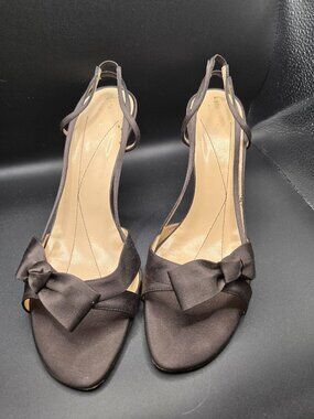 Kate Spade Chocolate Brown Satin Bow Slingback Mules/Heels, size 10